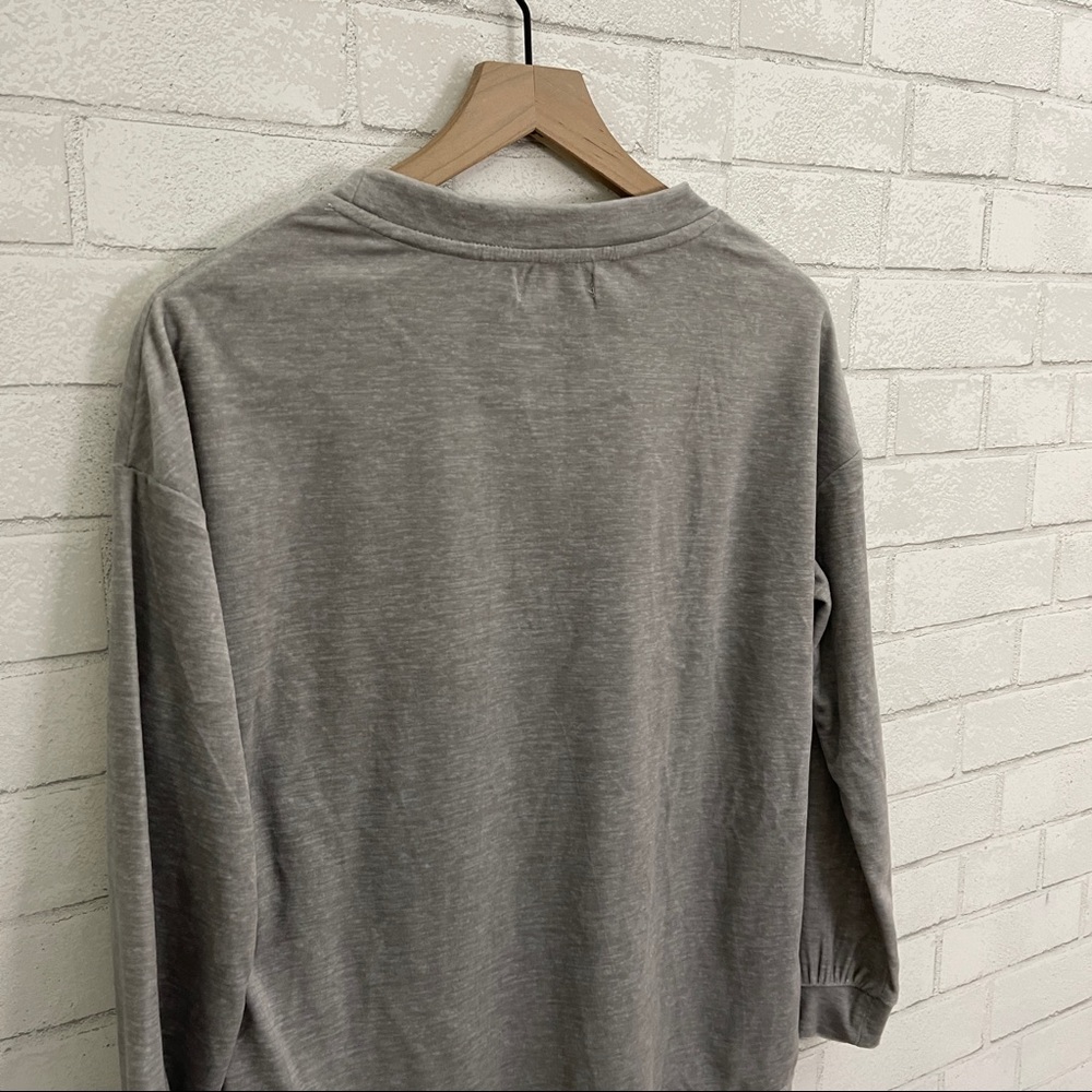 Rae Dunn “Be Kind.” Velour Long Sleeve Top - Picture 9 of 12